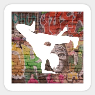 Break Dancer on Graffiti Background 2 Sticker